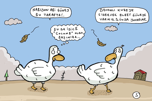 Cartoon: Kuslar (medium) by Musluk tagged kuslar,birds,south,north