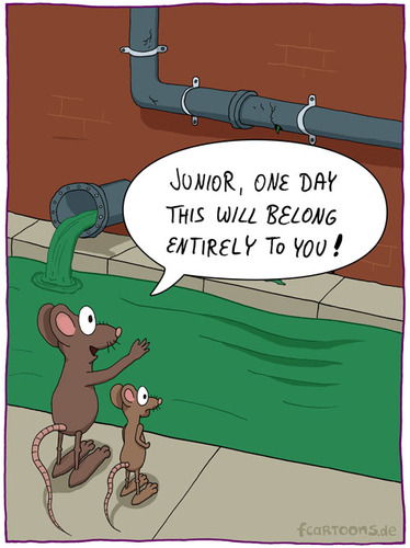 Cartoon: CIRCLE OF LIFE (medium) by Frank Zimmermann tagged cartoon,tube,son,father,dirt,tunnel,underground,rat,life,of,circle,ratte,abwasser,kanal,vater,sohn,kreis,leben,schwanz,rohr,abfluss