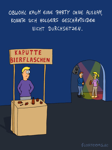 Cartoon: Geschäftsidee (medium) by Frank Zimmermann tagged geschäftsidee,party,feier,bier,beer,stand