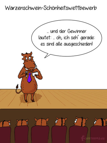 Cartoon: SCHÖNHEITS- WETTBEWERB (medium) by Frank Zimmermann tagged schönheitswettbewerb,contest,gnt,warzenschwein