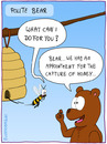 Cartoon: BEAR (small) by Frank Zimmermann tagged bear,bee,cartoon,honey,polite,comb,tree,branch,comic