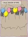 Cartoon: childs birthday (small) by Frank Zimmermann tagged childs,birthday,bats,balloon,cave