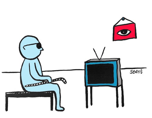 Cartoon: Blind and TV (medium) by sam seen tagged blind,and,tv