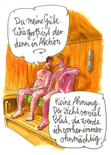 Cartoon: Ohnmacht (medium) by OL tagged sauna,blut,ohnmacht