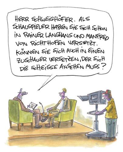 Cartoon: Schweige (medium) by OL tagged schweige,schweighoefer,schauspieler,richthofen,langhans