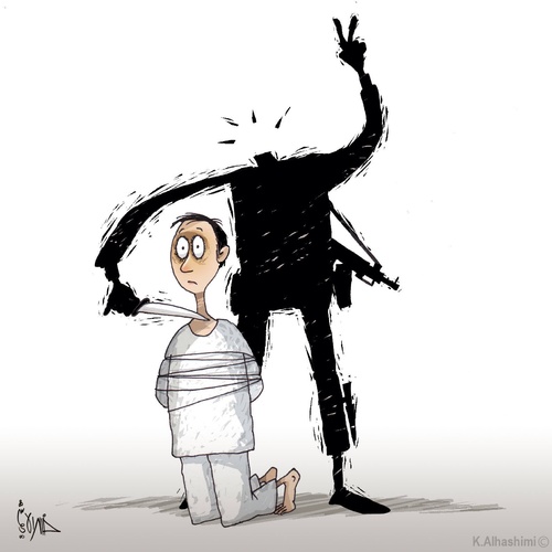 Cartoon: Human rights... (medium) by Khalid Alhashimi tagged human,rights