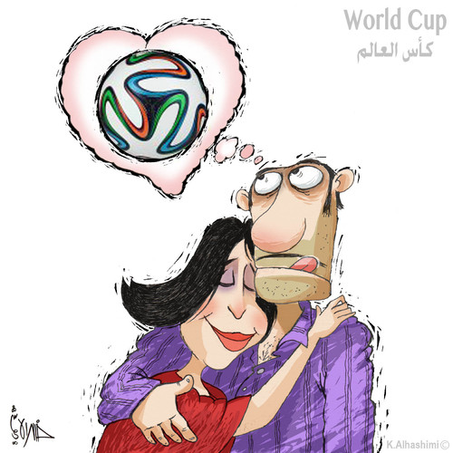 Cartoon: Love.. (medium) by Khalid Alhashimi tagged football,love