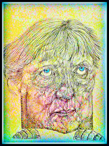 Cartoon: A. Merkel 1 (medium) by Flor tagged drawing,caricatures