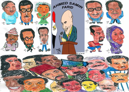 Cartoon: funny actors (medium) by AHMEDSAMIRFARID tagged famous,people,egypt,actress,actors