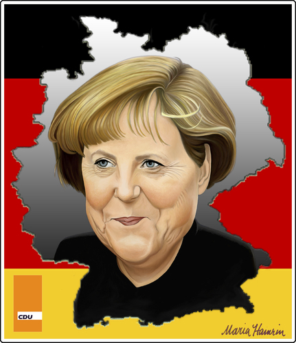 Cartoon: Angela Merkel (medium) by Maria Hamrin tagged merkel,karikatyrer