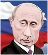 Cartoon: Putin. (small) by Maria Hamrin tagged caricature,leader,chief,flag,banners