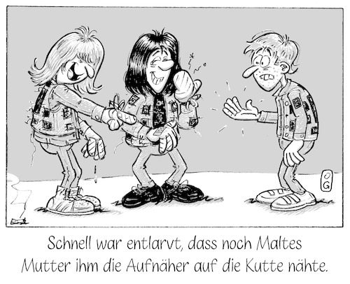 Cartoon: Aufnäher (medium) by Oliver Gerke tagged heavy,metal,patches