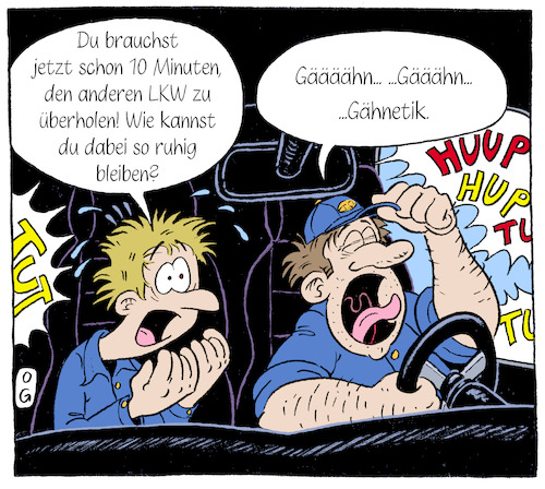 Cartoon: Gähnetik (medium) by Oliver Gerke tagged überholmanöver