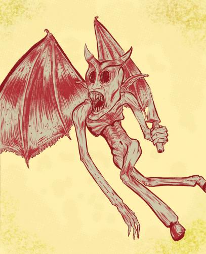 Cartoon: Dagger (medium) by alexdantas tagged dagger,monster,wings