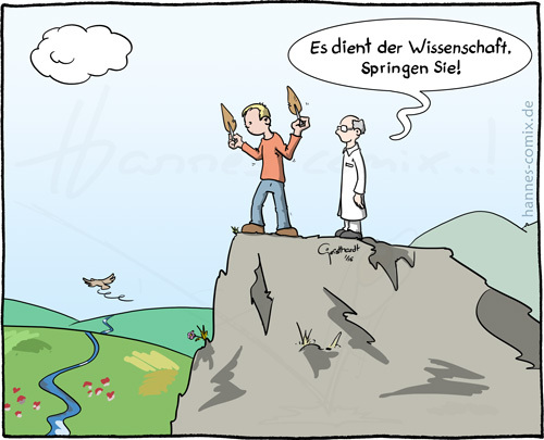 Cartoon: Flugpionier (medium) by Hannes tagged flugpionier,lilienthal,fliegen,flug,wissenschaft