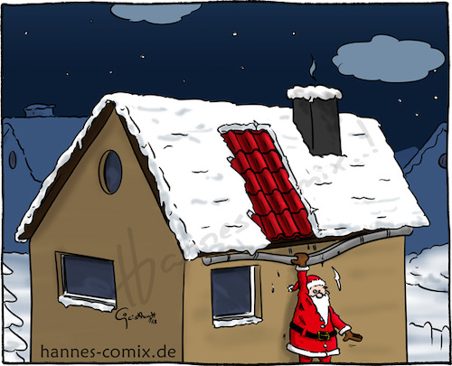 Cartoon: rutschig (medium) by Hannes tagged xmas,christmas,santaclaus,weihnachten,weihnachtsmann,winter,snow,schnee