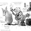 Cartoon: armadillo (small) by Hannes tagged armadillo,beaver,blacksmith,gürteltier,biber,schmied,workshop