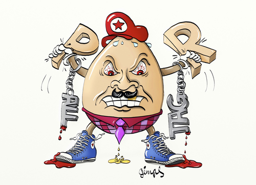 Cartoon: Herr Alltagsfrust! (medium) by gimpl tagged frust,stress,werbeflut,alltag