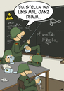 Cartoon: Die Bundeswehr bereitet sich vor (small) by pierre-cda tagged bundeswehr,armee,soldat,krieg,auslandseinsatz,ausrüstung,waffen,zustand,ebola,viren,virus,pandemie