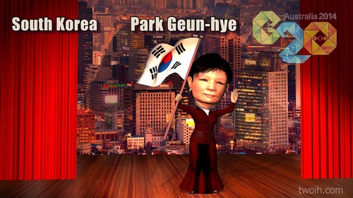 Cartoon: Park Geun-hye (medium) by TwoEyeHead tagged g20,park,geun,hye,south,korea,brisbane,australia