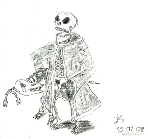 Cartoon: Skeleton (medium) by uharc123 tagged skeleton,bone