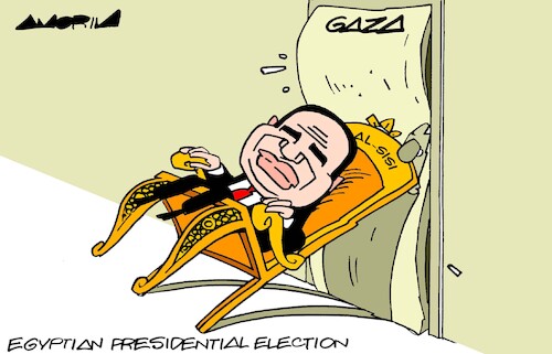 Cartoon: Blocked doors (medium) by Amorim tagged egypt,gaza,alsisi,egypt,gaza,alsisi