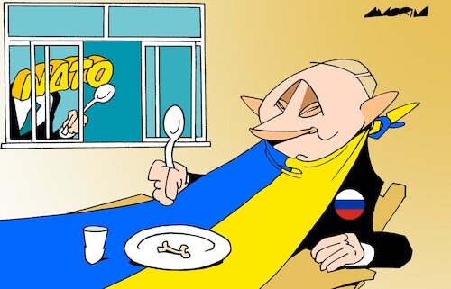 Cartoon: Dine in hell (medium) by Amorim tagged nato,putin,ukraine