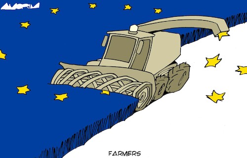 Cartoon: EU farmers (medium) by Amorim tagged european,union,farmer,far,right,european,union,farmer,far,right