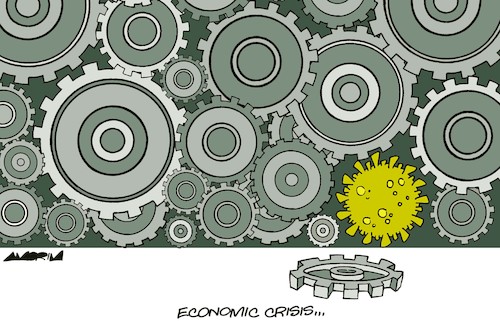 Cartoon: Gears (medium) by Amorim tagged economy,crisis,covid19,economy,crisis,covid19,corona