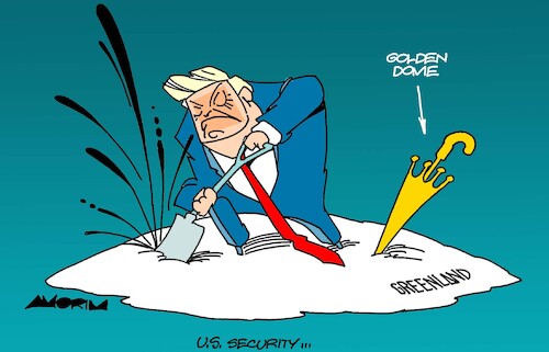 Cartoon: Golden Dome (medium) by Amorim tagged goldendome,trump,greenland,goldendome,trump,greenland