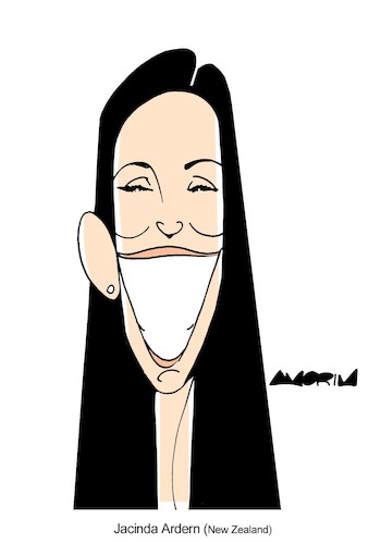 Cartoon: Jacinda Ardern (medium) by Amorim tagged jacinda,ardern,new,zealand