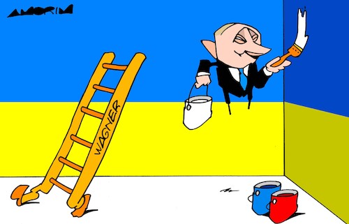 Cartoon: Ladder (medium) by Amorim tagged prigozhin,putin,wagner,prigozhin,putin,wagner