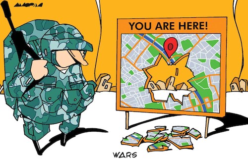 Cartoon: Maps (medium) by Amorim tagged war,army,refugees,war,army,refugees