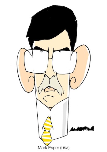 Cartoon: Mark Esper (medium) by Amorim tagged mark,esper,usa