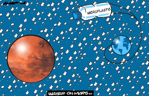 Cartoon: Mars probe (medium) by Amorim tagged mars,nasa,water,on,mars,nasa,water,on