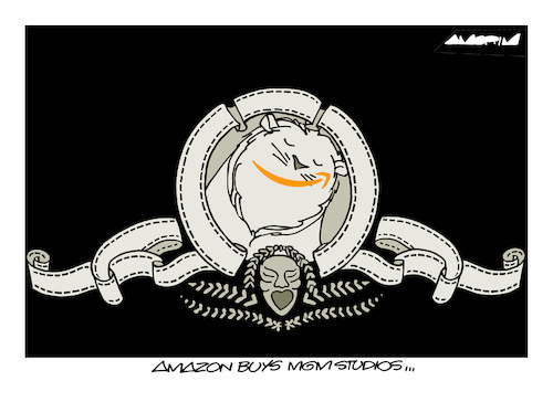 Cartoon: Media concentration (medium) by Amorim tagged amazon,mgm,studios,media,amazon,mgm,studios,media
