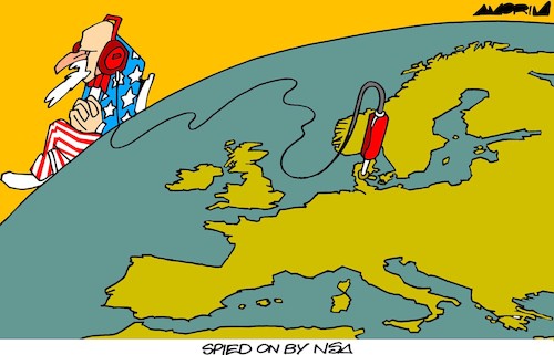 Cartoon: NSA (medium) by Amorim tagged usa,denmark,europe