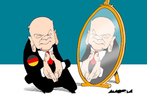 Cartoon: Olaf Scholz succeeds Merkel (medium) by Amorim tagged olaf,scholz,angela,merkel