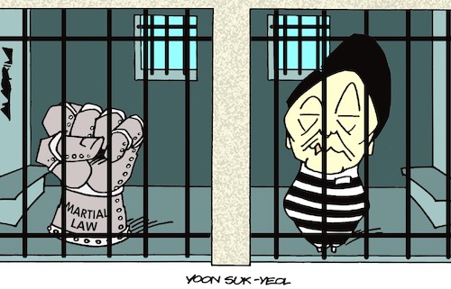 Cartoon: Prison neighbors (medium) by Amorim tagged yoon,suk,yeol,martial,law,south,korea,yoon,suk,yeol,martial,law,south,korea