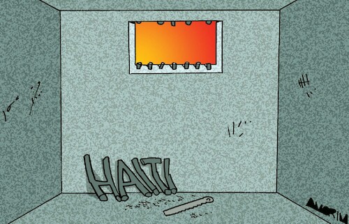 Cartoon: Prisons in Haiti (medium) by Amorim tagged haiti,prisions,ariel,henry,haiti,prisions,ariel,henry
