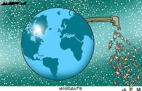 Cartoon: Refugees (medium) by Amorim tagged refugees,human,rights,migrants,refugees,human,rights,migrants