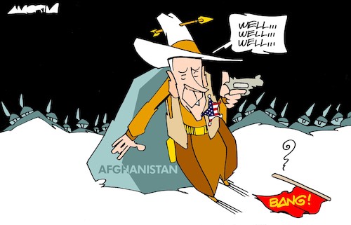 Cartoon: Sheriff (medium) by Amorim tagged joe,biden,afghanistan,usa