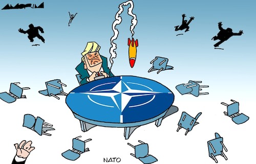 Cartoon: Treaty (medium) by Amorim tagged trump,nato,greenland,trump,nato,greenland
