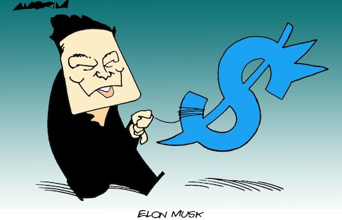 Cartoon: Twitter II (medium) by Amorim tagged elon,musk,twitter,social,media,elon,musk,twitter,social,media