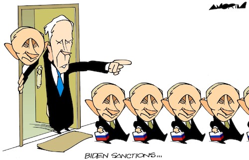 Cartoon: Ukrainian Crisis I (medium) by Amorim tagged biden,putin,ukraine
