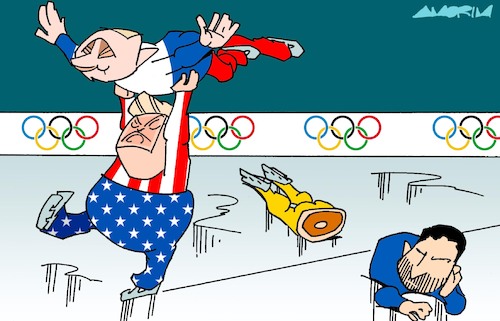 Cartoon: Ukrainian Winter Games (medium) by Amorim tagged trump,putin,zelenski,trump,putin,zelenski