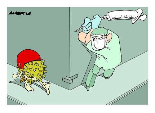 Cartoon: Vaccines (medium) by Amorim tagged vaccines,covid19,pandemic