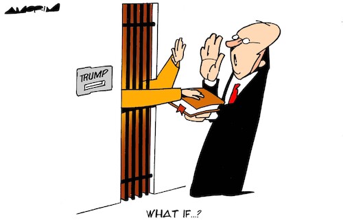 Cartoon: What if...? (medium) by Amorim tagged us,elections,trump,guilty,us,elections,trump,guilty
