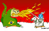 Cartoon: Dragons (small) by Amorim tagged bolsonaro,rain,forest,global,warming