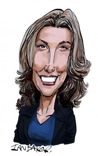 Cartoon: Barbara Broccoli (medium) by Ian Baker tagged barbara,broccoli,james,bond,producer,fims,spy,007